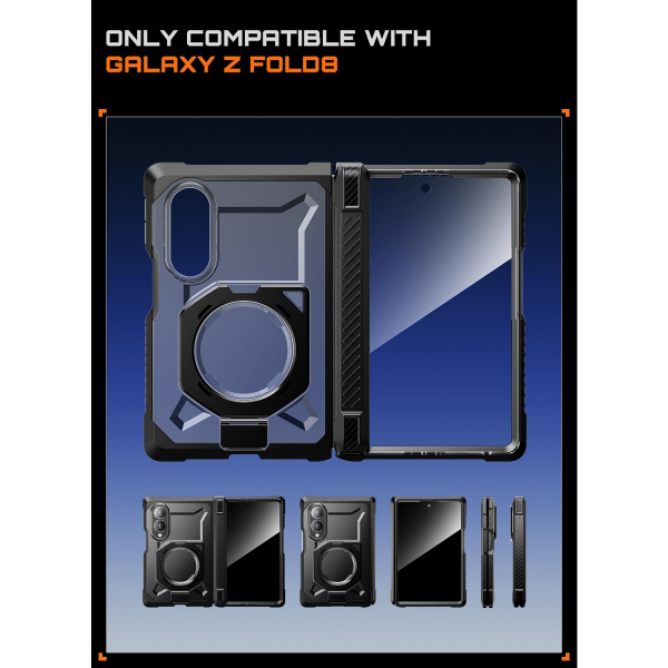 SUPCASE Galaxy Z Fold 8 MagSafe Uyumlu Standl� K�l�f-Black