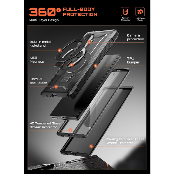 SUPCASE Galaxy Z Fold 8 Ultra MagSafe Uyumlu K�l�f-Black