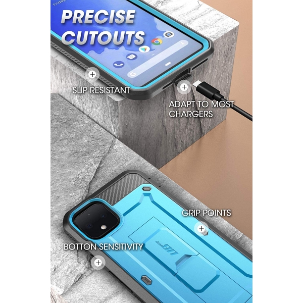 SUPCASE Google Pixel 4 XL Unicorn Beetle Pro Serisi Klf-Blue