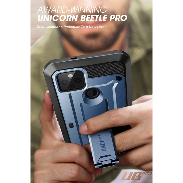SUPCASE Google Pixel 5 Unicorn Beetle Pro Serisi Klf-Blue
