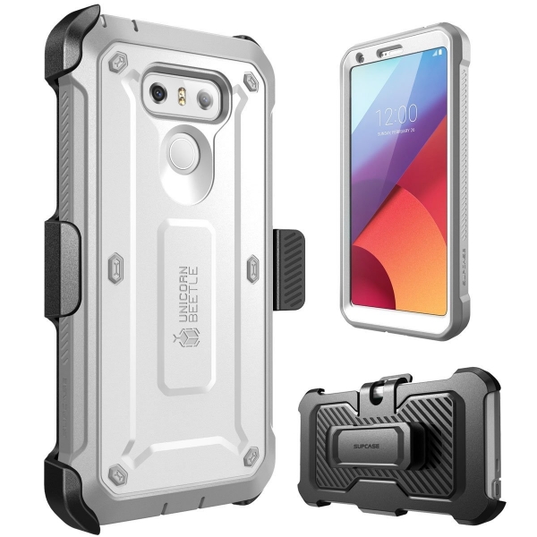 SUPCASE LG G6 Beetle PRO Rugged Holster Klf-White