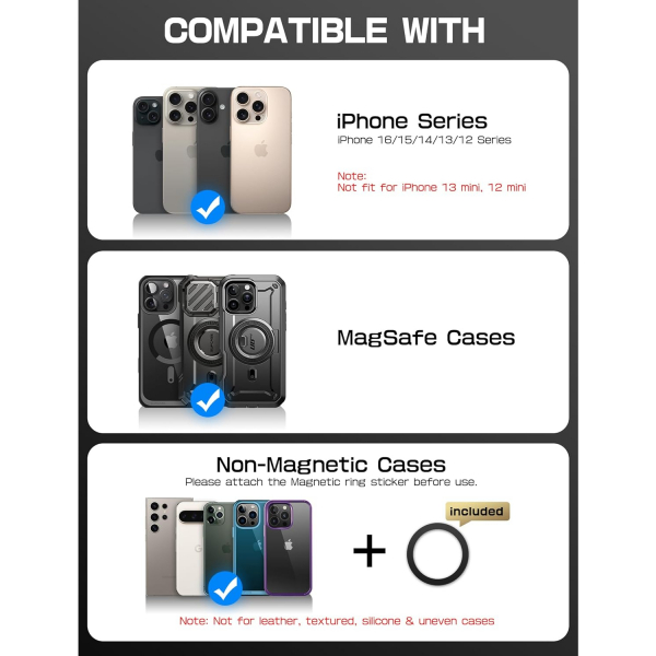 SUPCASE Manyetik C�zdan ve MagSafe AirTag Stand-Dark