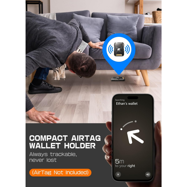 SUPCASE Manyetik C�zdan ve MagSafe AirTag Stand-Dark