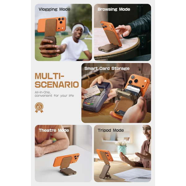 SUPCASE Manyetik C�zdan ve MagSafe AirTag Stand-Brown