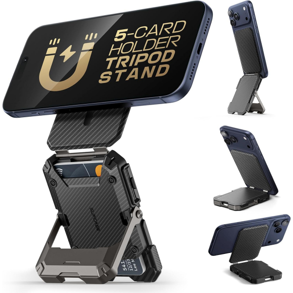 SUPCASE Manyetik C�zdan ve MagSafe AirTag Stand-Carbon