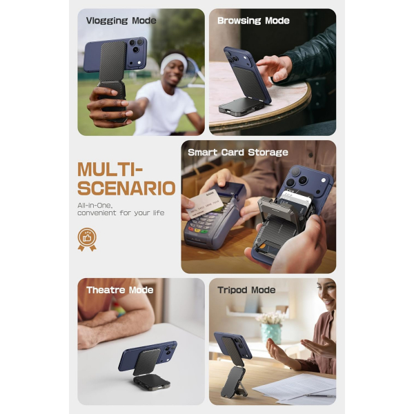 SUPCASE Manyetik C�zdan ve MagSafe AirTag Stand-Carbon