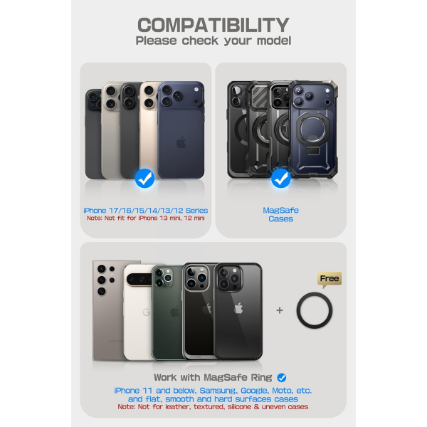 SUPCASE Manyetik C�zdan ve MagSafe AirTag Stand-Carbon