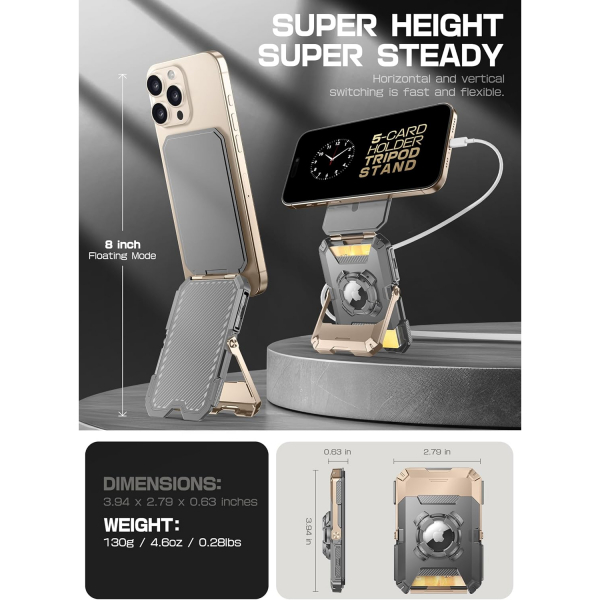 SUPCASE Manyetik Czdan ve MagSafe AirTag Stand-Desert