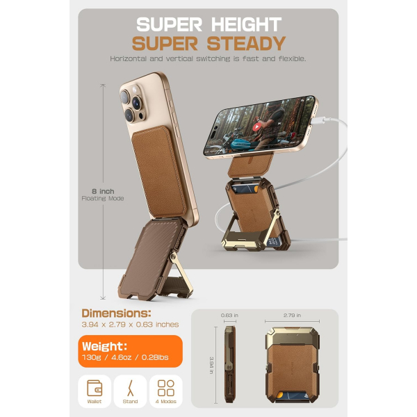 SUPCASE Manyetik Czdan ve MagSafe ile Uyumlu Stand-Leather