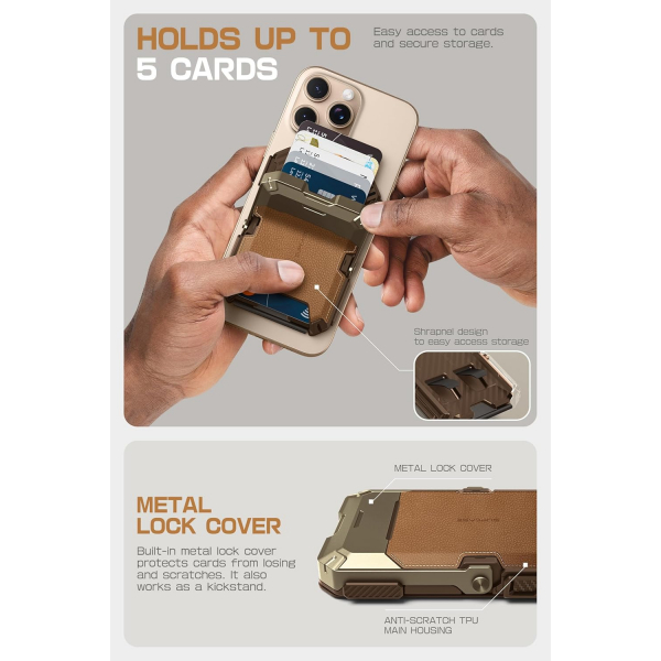 SUPCASE Manyetik Czdan ve MagSafe ile Uyumlu Stand-Leather