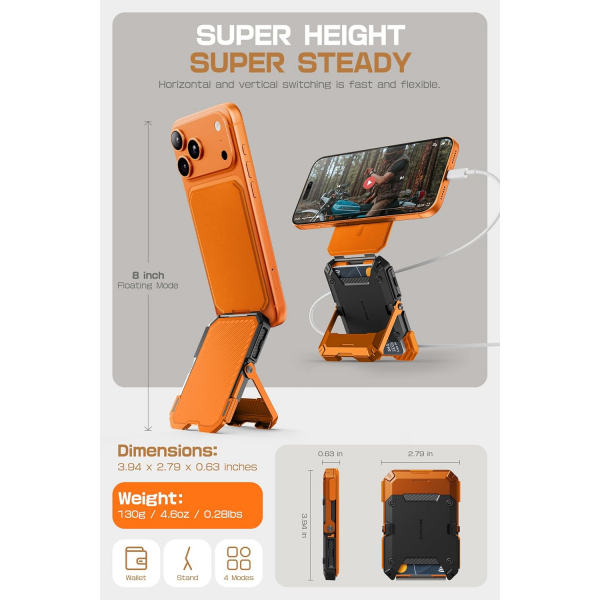 SUPCASE Manyetik C�zdan ve MagSafe ile Uyumlu Stand-Coral