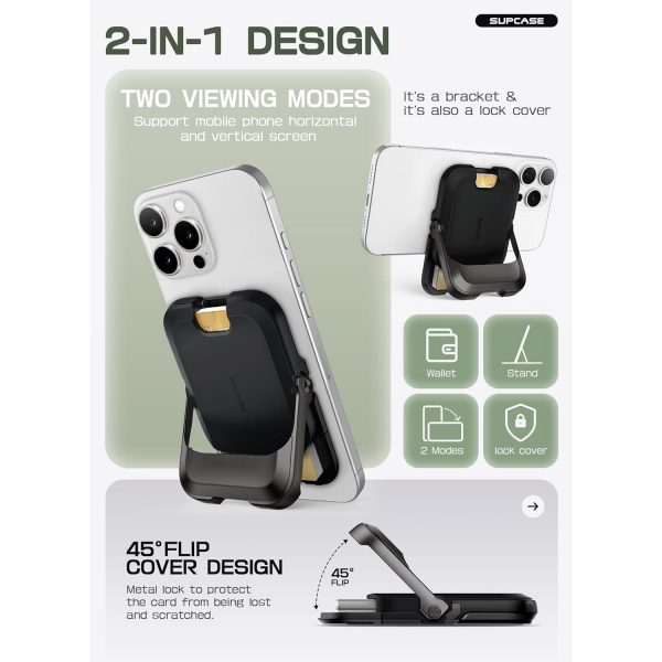 SUPCASE Manyetik Czdan ve Stand-Carbon
