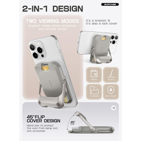 SUPCASE Manyetik Czdan ve Stand-Frost Gray