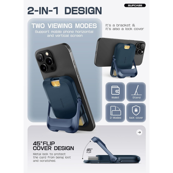 SUPCASE Manyetik Czdan ve Stand-Midnight Blue 