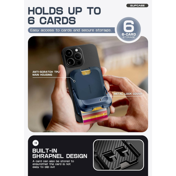 SUPCASE Manyetik Czdan ve Stand-Midnight Blue 