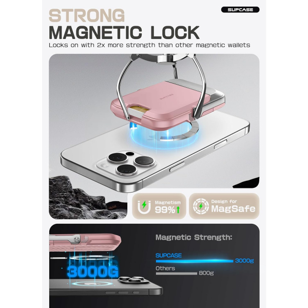 SUPCASE Manyetik Czdan ve Stand-Blush Pink 