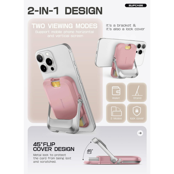 SUPCASE Manyetik Czdan ve Stand-Blush Pink 