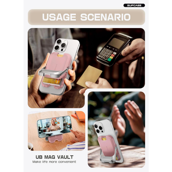 SUPCASE Manyetik Czdan ve Stand-Blush Pink 