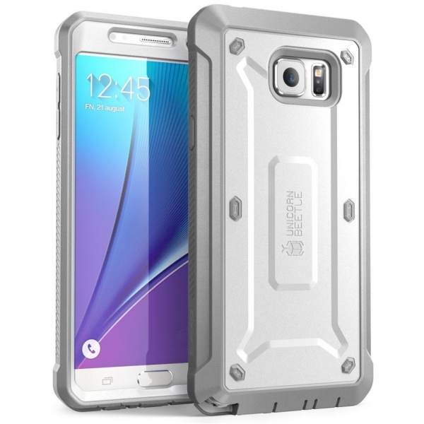 SUPCASE Samsung Galaxy Note 5 Unicorn Beetle PRO Serisi Klf-White