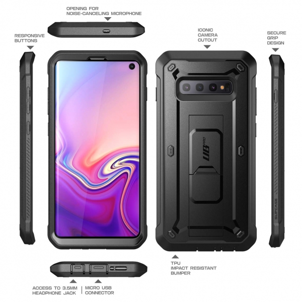 SUPCASE Galaxy S10 Unicorn Beetle Pro Serisi Klf-Black