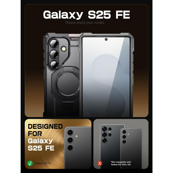 SUPCASE Samsung Galaxy S25 FE Standl Klf-Black