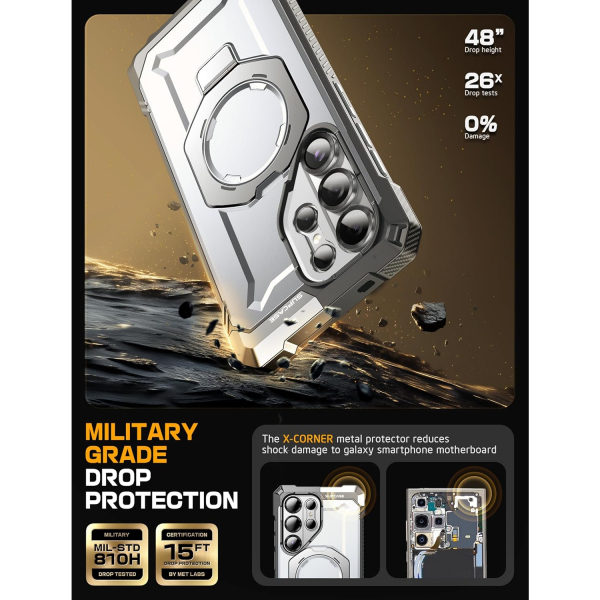 SUPCASE Samsung Galaxy S25 Ultra Standl Klf-White