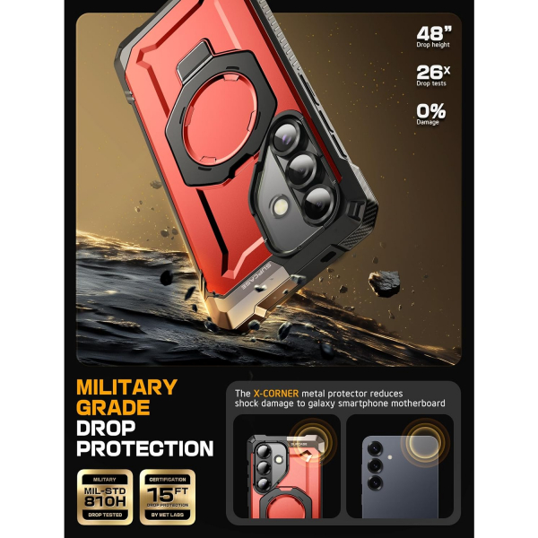 SUPCASE Samsung Galaxy S25 Standl Klf-Ruddy