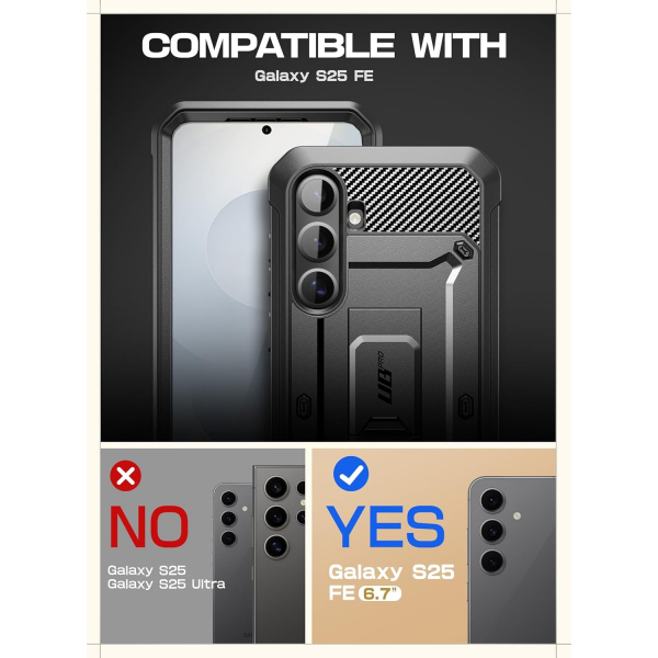 SUPCASE Samsung Galaxy S25 FE Unicorn Beetle Pro Klf-Black