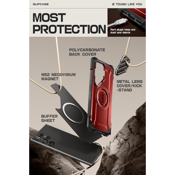 SUPCASE UBMag XT Serisi Galaxy S24 Ultra Klf-Ruddy