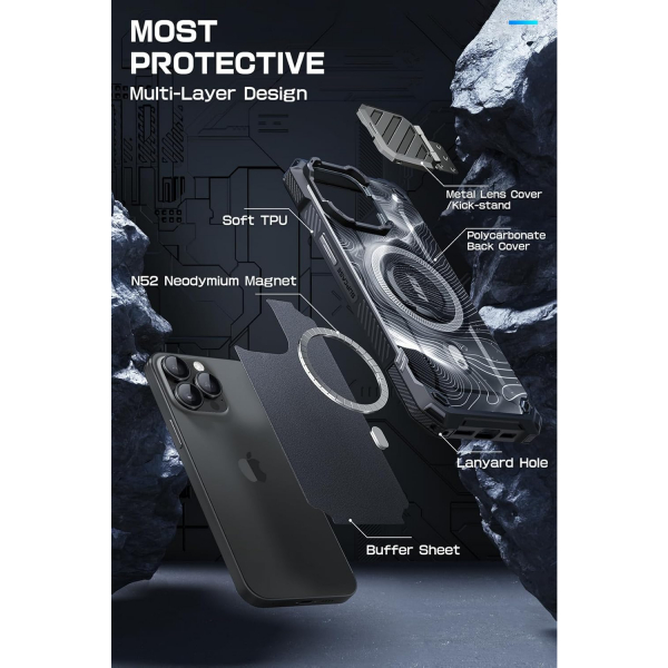 SUPCASE UBMag XT iPhone 15 Pro Max Klf -BlackRipple
