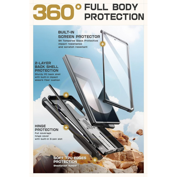 SUPCASE UBP Tam Korumal Galaxy Z Fold 6 Klf-TiGray