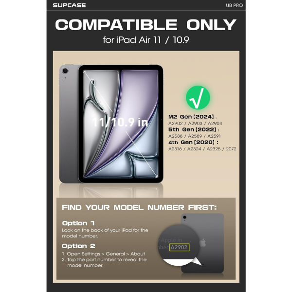 SUPCASE UBP Standl iPad Air M2/M3 Klf (11 in)-Black