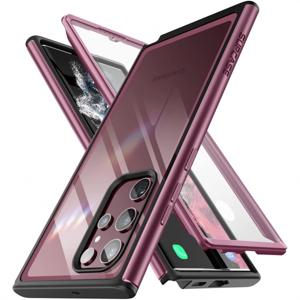 SUPCASE UB Edge Pro Serisi Samsung Galaxy S22 Ultra Klf-Wine