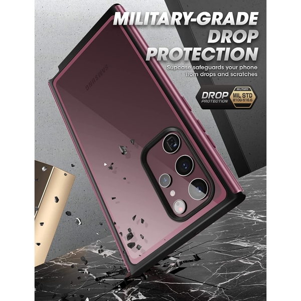 SUPCASE UB Edge Pro Serisi Samsung Galaxy S22 Ultra Klf-Wine