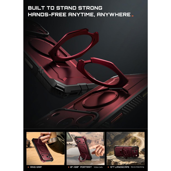 SUPCASE UB Grip iPhone 18 Pro Max Standl� K�l�f-Burgundy