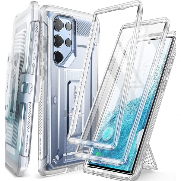 SUPCASE UB Pro Serisi Ekstra ereveli Galaxy S22 Ultra Klf-Clear