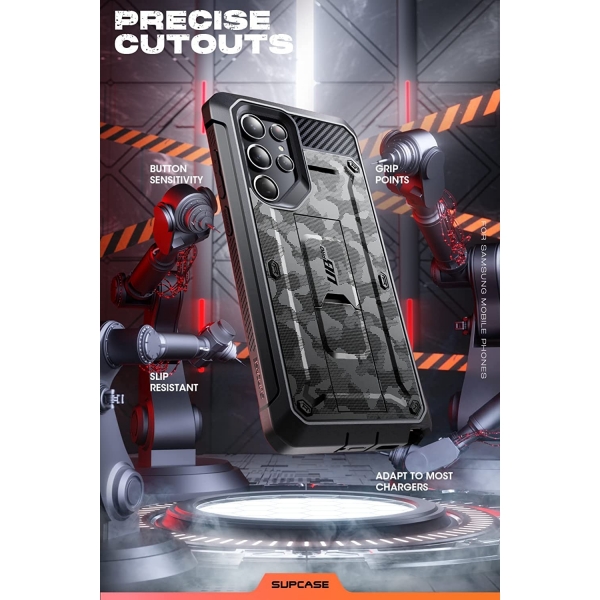 SUPCASE UB Pro Serisi Ekstra Çerçeveli Galaxy S22 Ultra Kılıf-Camogrey