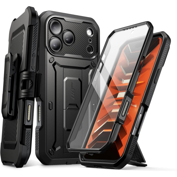 SUPCASE UB Pro iPhone 18 Pro Max Kemer Klipsi K�l�f-Black