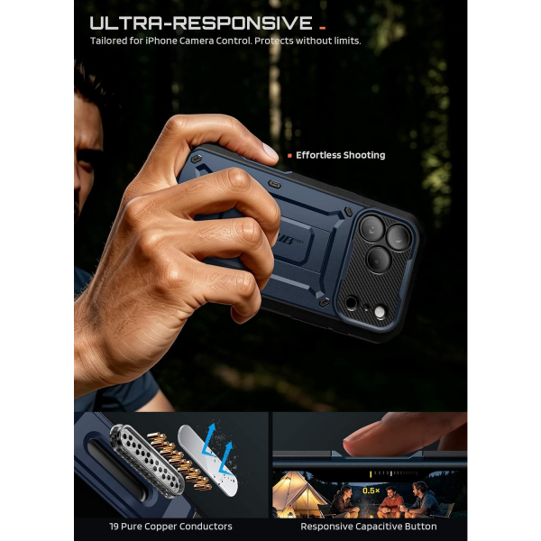 SUPCASE UB Pro iPhone 18 Pro Max Kemer Klipsi K�l�f-Azure