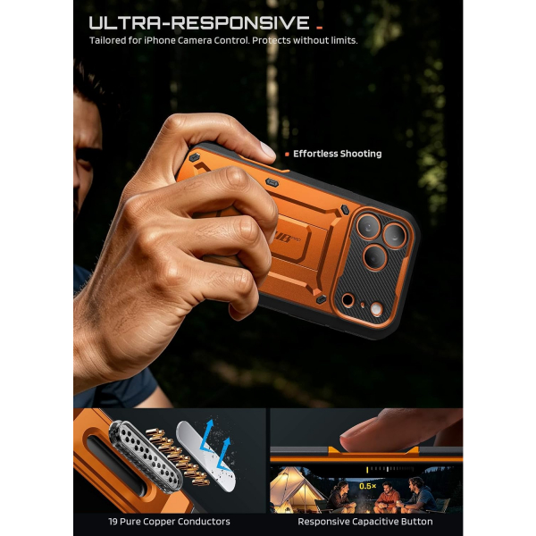 SUPCASE UB Pro iPhone 18 Pro Max Kemer Klipsi K�l�f-Coral