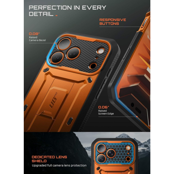 SUPCASE UB Pro iPhone 18 Pro Max Kemer Klipsi K�l�f-Coral