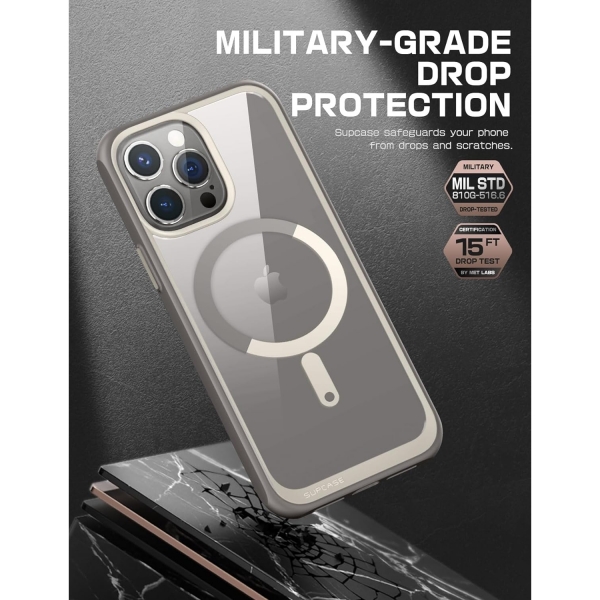 SUPCASE Unicorn Beetle Mag Apple iPhone 15 Pro effaf Klf -Gray