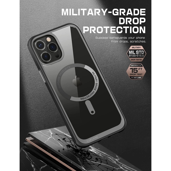 SUPCASE Unicorn Beetle Mag Serisi iPhone 13 Pro Klf (MIL-STD-810G)-Black