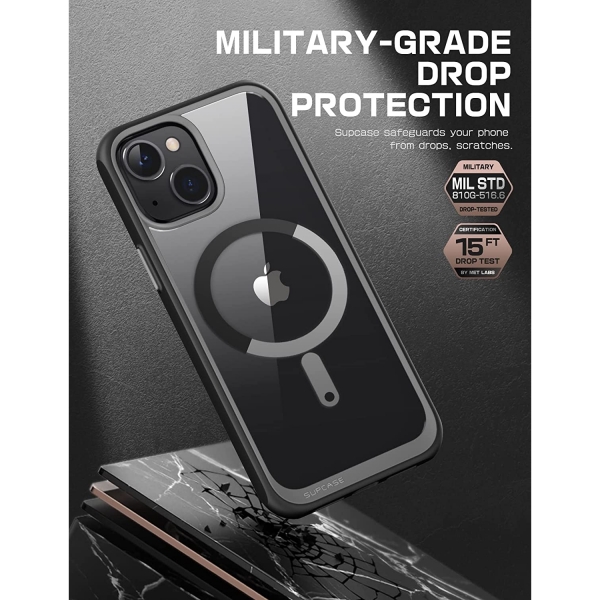 SUPCASE Unicorn Beetle Mag Serisi iPhone 14 Plus Klf (MIL-STD-810G)-Clear