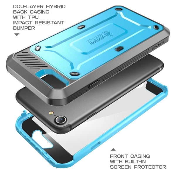 SUPCASE Apple iPhone 7 Unicorn Beetle PRO Serisi Klf (Ekran Koruyucu Dahildir)-Blue