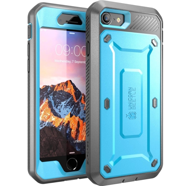 SUPCASE Apple iPhone 7 Unicorn Beetle PRO Serisi Klf (Ekran Koruyucu Dahildir)-Blue