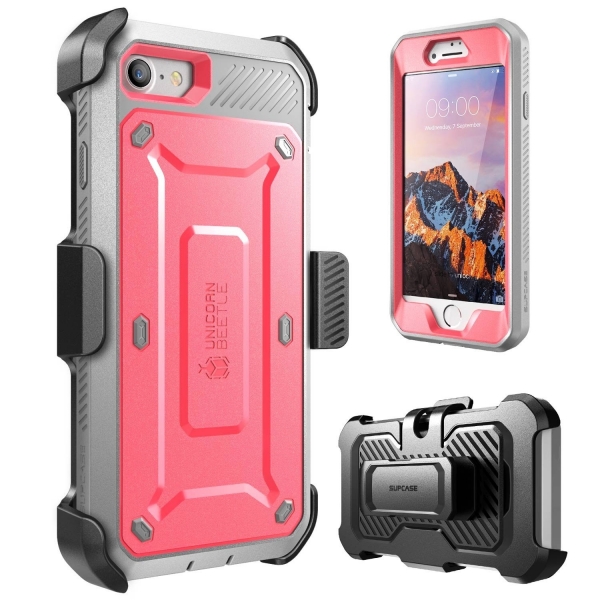 SUPCASE Apple iPhone 7 Unicorn Beetle PRO Serisi Klf (Ekran Koruyucu Dahildir)-Pink