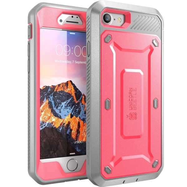 SUPCASE Apple iPhone 7 Unicorn Beetle PRO Serisi Klf (Ekran Koruyucu Dahildir)-Pink