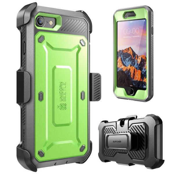 SUPCASE Apple iPhone 7 Unicorn Beetle PRO Serisi Klf (Ekran Koruyucu Dahildir)-Green