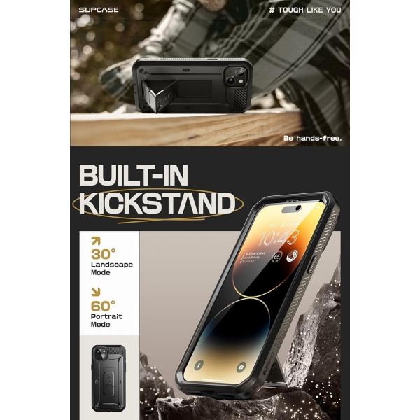 SUPCASE Unicorn Beetle Pro Apple iPhone 15 Plus Kemer Klipsli Klf